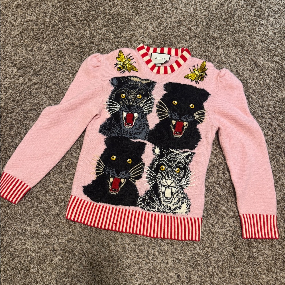 Gucci Pink Knit with Panther Motif